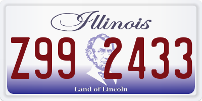 IL license plate Z992433