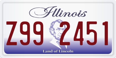 IL license plate Z992451