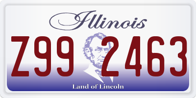 IL license plate Z992463