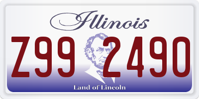 IL license plate Z992490