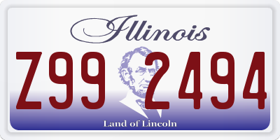 IL license plate Z992494