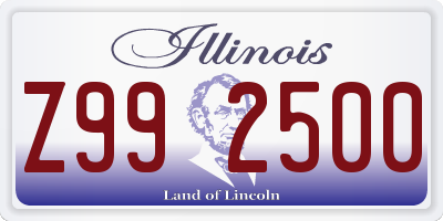 IL license plate Z992500