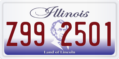 IL license plate Z992501