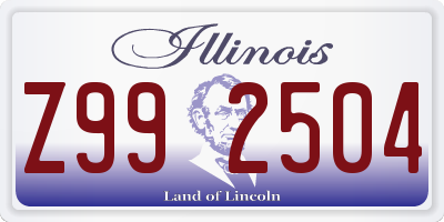 IL license plate Z992504