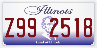 IL license plate Z992518