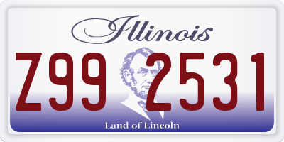 IL license plate Z992531