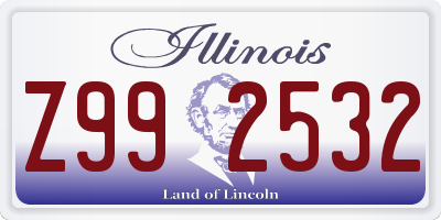 IL license plate Z992532