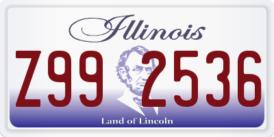IL license plate Z992536