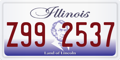 IL license plate Z992537