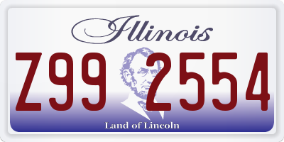 IL license plate Z992554