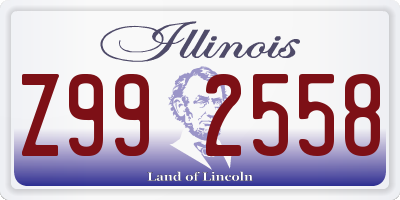 IL license plate Z992558