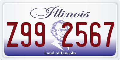 IL license plate Z992567