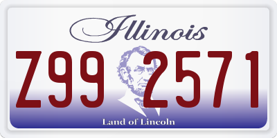 IL license plate Z992571