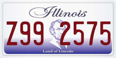 IL license plate Z992575