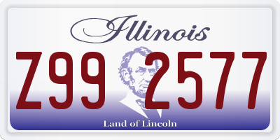 IL license plate Z992577
