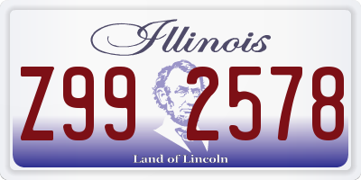 IL license plate Z992578