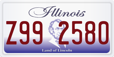 IL license plate Z992580