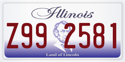 IL license plate Z992581