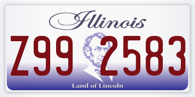 IL license plate Z992583