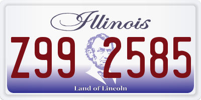 IL license plate Z992585