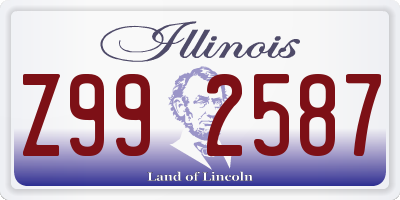 IL license plate Z992587