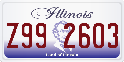 IL license plate Z992603