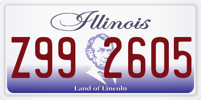 IL license plate Z992605