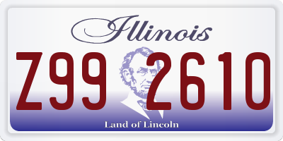 IL license plate Z992610