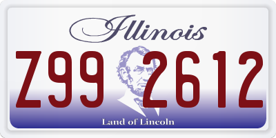 IL license plate Z992612