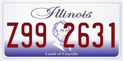 IL license plate Z992631