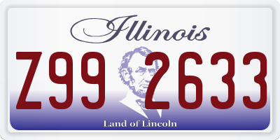 IL license plate Z992633