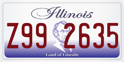 IL license plate Z992635