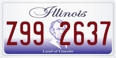 IL license plate Z992637