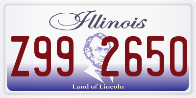 IL license plate Z992650