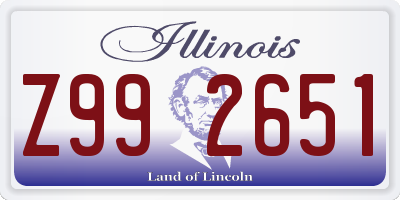 IL license plate Z992651