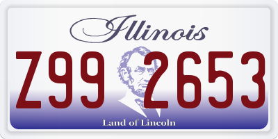 IL license plate Z992653