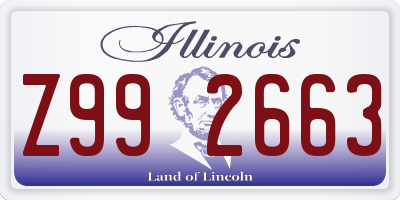 IL license plate Z992663