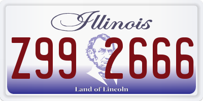 IL license plate Z992666