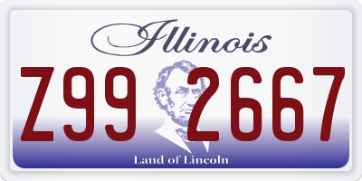 IL license plate Z992667