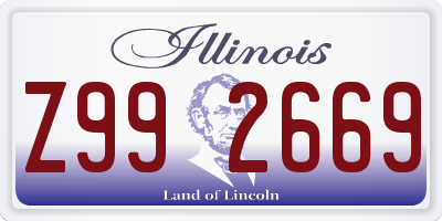 IL license plate Z992669