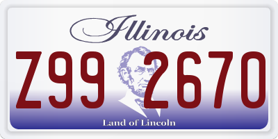 IL license plate Z992670