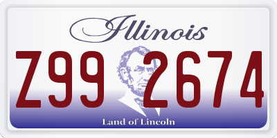 IL license plate Z992674