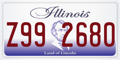 IL license plate Z992680