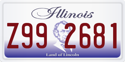 IL license plate Z992681