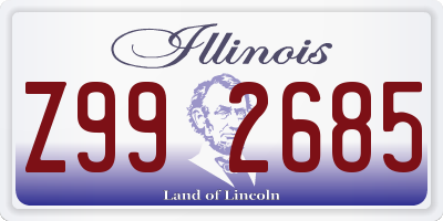 IL license plate Z992685