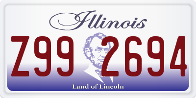 IL license plate Z992694