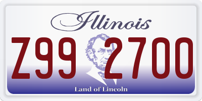 IL license plate Z992700