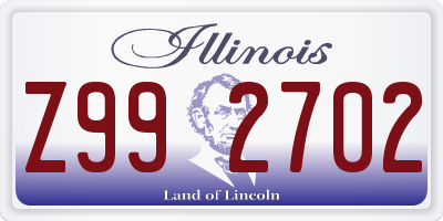 IL license plate Z992702