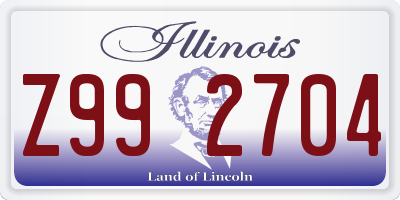 IL license plate Z992704