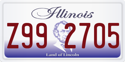 IL license plate Z992705